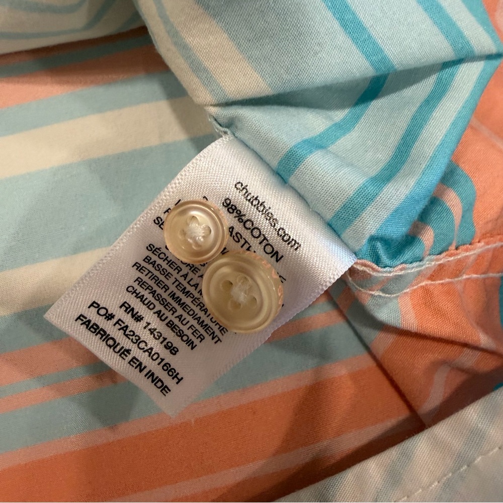 Chubbies Multicolor Striped Button Down Shirt Lar… - image 4